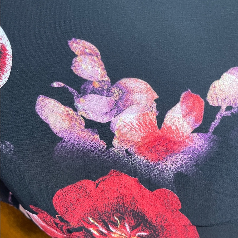 Grace Karin Black Chiffon Dress with Pink Floral Trim Womens Plus Size 3XL NWT - Picture 4 of 5